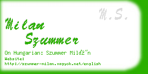 milan szummer business card